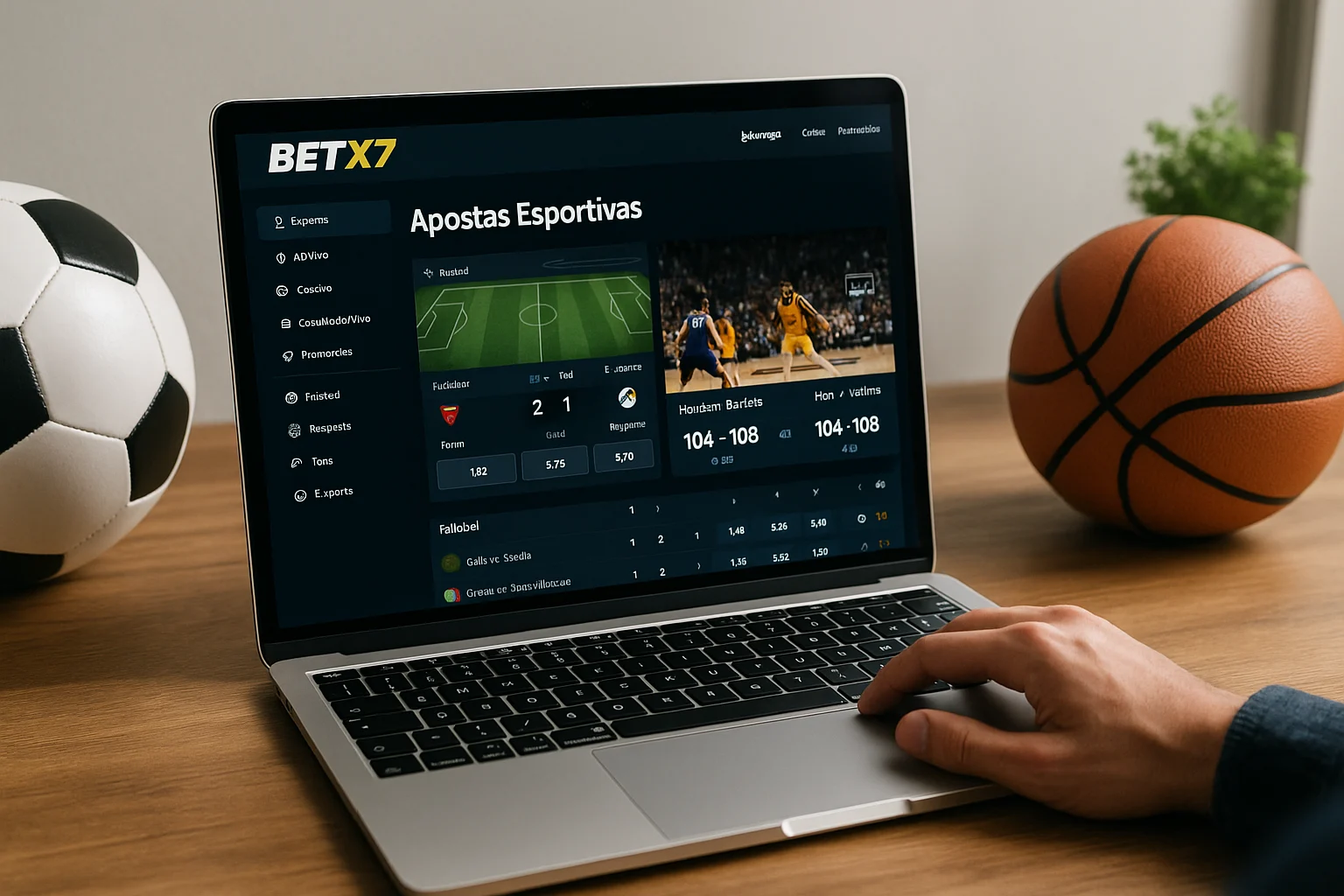 Aposte em apostas esportivas no cassino online BETX7